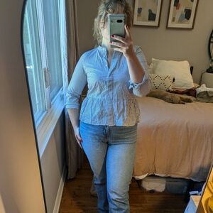 Madewell Lakeside Peplum Striped Shirt
